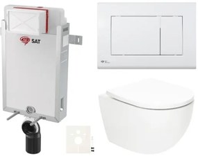 Závesný wc set SAT Fusion na zamurovanie vírové splachovanie SIKOSZTORFU20, 1 ks