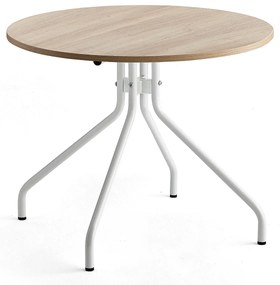 Stôl AROUND, Ø 900 mm, dub, biela