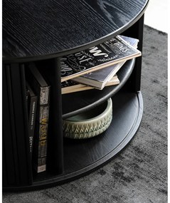 Čierny okrúhly konferenčný stolík ø 85 cm Siena – Unique Furniture