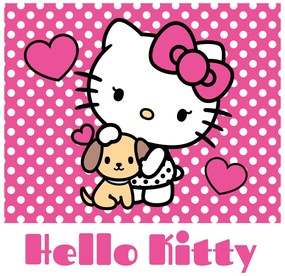 DETSKÝ LISOVANÝ BAVLNENÝ UTERÁK HELLO KITTY 30X30 CM VZOROVANÝ