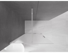 Mexen Velar, sprchová zástena s posuvnými dverami Walk-in 80 x 200 cm, 8mm sklo námraza, chrómová, 871-080-000-33-01