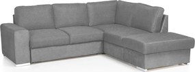 Rohová sedacia súprava Eddi, stredne šedá látka, pravý roh