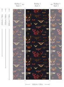 WALLCOLORS Navy Blue Butterflies Wallpaper - tapeta POVRCH: Prowall Eco