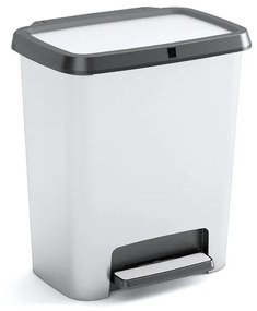 Curver Kôš na odpad Compatto Style Steel rec. 20 + 20L, strieborný