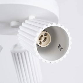 Stropné svietidlo Karbon, 3x biele kovové tienidlo, (možnosť polohovania)