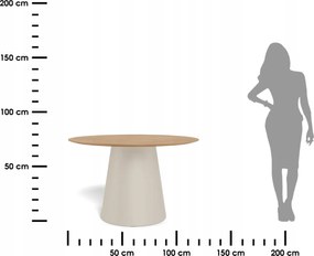 Okrúhly jedálenský stôl Soli 120 cm dub prírodný/kašmírový