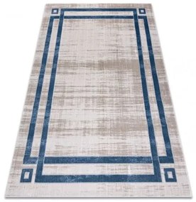 Moderný koberec NOBLE 1539 68 vzor rámu vintage - Štrukturálny, dve vrstvy rúna, krémová modrá Veľkosť: 120x170 cm
