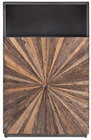 furniture-nabytek.cz - Masívna komoda Highboard Derby z recyklovaného dreva a kovu, lakovaná, šedá – 90×45×145 cm