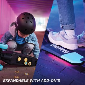 BERG Nexo - skladacia kolobežka Blue so svietiacimi kolieskami