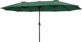Dvojitý záhradný slnečník TILIA 460x270 cm tmavozelený