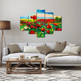 Obraz poľa s vlčími makmi (150x105 cm)