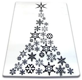Sammer Koberce na vianoce v bielej farbe s motívom vianočného stromčeka GR1641 100 x 170 cm