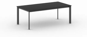 Kancelársky stôl PRIMO INVITATION, čierna podnož, 2000 x 1000 mm, grafitová
