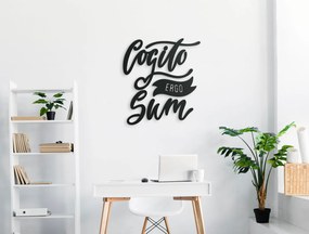 drevko Drevená dekorácia Cogito ergo sum Rozmer obrazu: 44 x 39,5 cm, Farba dekorácie: Čierna