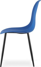 Set dvoch jedálenských stoličiek WAT modrý - čierne nohy (2 ks)