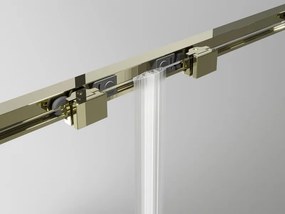 Mexen Exo, posuvný sprchový kút 130 x 95 cm, číre sklo, zlatá, 8151-130-095-50-00