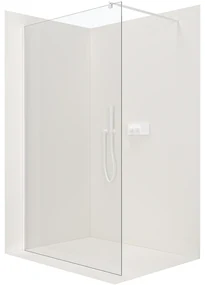 CERANO - Sprchová zástena Walk-in Onyx Ľ/P - guľatá vzpera - biela matná, transparentné sklo - 150x200 cm, CER-CER-482983