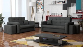 Rozkladacia sedacia súprava s úložným priestorom Clivia Home II + III, Taburetka: ľavá strana (pohovka III) + pravá strana (pohovka II), Dostupné poťahy: Manila 16