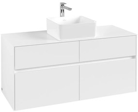 VILLEROY &amp; BOCH Collaro závesná skrinka pod umývadlo na dosku (umývadlo v strede), 4 zásuvky, 1200 x 500 x 548 mm, White Matt, C04100MS