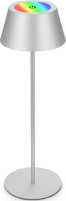 Brilo - LED RGB dobíjateľná dotyková stolná lampa KIKI LED/2,6W/5V IP44 2600 mAh strieborná