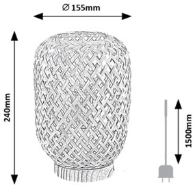Rabalux 74016 - Stolná lampa ALINAFE 1xE14/25W/230V ratan