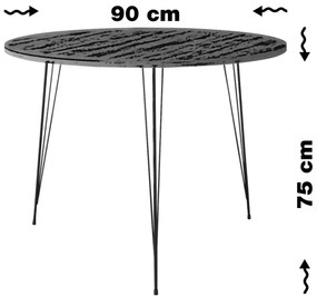 Jedálenský stôl SANDALF 75x90 cm čierna