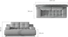 Rozkladacia pohovka Oslo, svetlo šedá látka