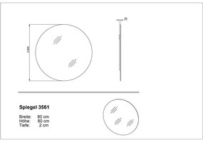 Nástenné zrkadlo ø 80 cm Libbiano – Germania