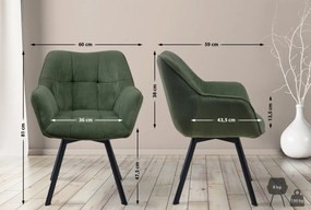 Jedálenská stolička Jordi Cord - zelená