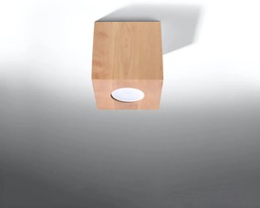 Stropné svietidlo Quad, 1x drevené tienidlo
