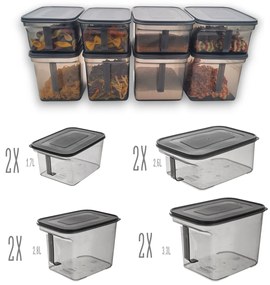 Súprava 8 ks dóz Matrix, 2x1,7l+ 2x2,6l + 2x2,8 l+ 2x3,3l