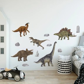 PIPPER. Textilná nálepka na stenu "Dinosaury"