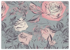 Sklenený obraz - Ruže (70x50 cm)