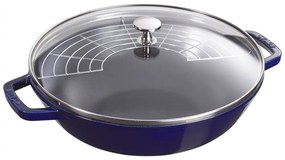 Staub wok so sklenenou pokrievkou 30 cm/4,4 l tmavomodrá, 40511-467