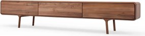 Hnedý TV stolík z orechového dreva 220x45x45 cm Fawn – Gazzda