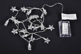 Vianočná svetelná reťaz - hviezdy, teple biela