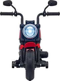 Ramiz Elektrická motorka Chopper FASTER pre deti červená + FM rádio + audio panel + LED