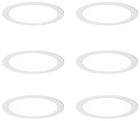 Sada 6 vstavaných bodových svetiel bielych 14,5 cm vrátane nastaviteľného LED v Kelvinoch - Stephanie