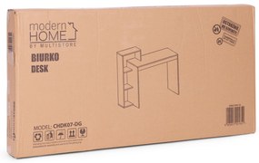 ModernHome Bielo-šedý písací stôl so 4 policami