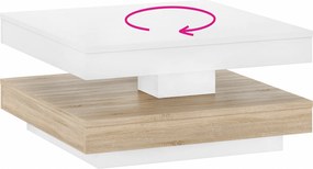 Konferenčný stolík, biela/ dub sonoma, MANDY