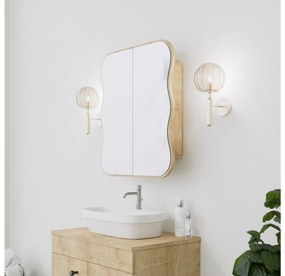 Kúpeľňová skrinka so zrkadlom Dion (dub). Vlastná spoľahlivá doprava až k Vám domov. 1089689