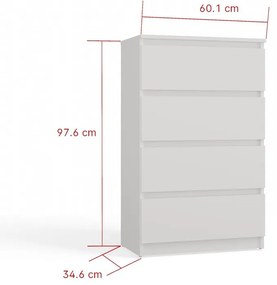 Komoda Musecalo 3 (biela). Akcia -22%. Vlastná spoľahlivá doprava až k Vám domov. 1132794