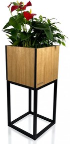 Luxusný kvetináč z prírodného dubu z kolekcie LOFT FIORINO 22X22X50 cm