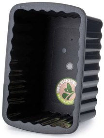 Úložný box s vekom 30x16 cm, čierny, recyklovatelný  plast