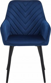 AKCIA Jedálenské kreslo NANA VELVET, modré II. akosť