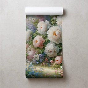 Tapeta pastelová kvetinová záhrada