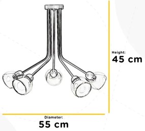 ONLI - Prisadený luster DENVER 5xE14/6W/230V