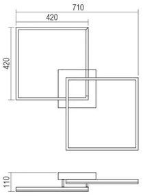 Redo 01-1643 - LED stmievateľné stropné svietidlo KLEE LED/57W/230V zlaté