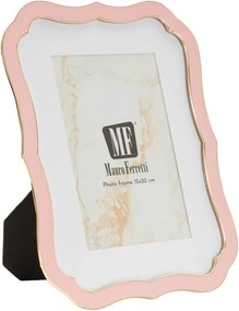 Svetloružový kovový/sklenený stojací rámček 17x22 cm Margot – Mauro Ferretti