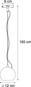 Dizajnová závesná lampa červená pre 1-fázový koľajnicový systém - Slimline Sara